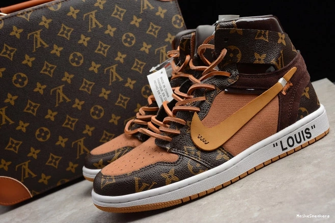MaikeSneakers Off-Louis x 1 Jordan AJ1 AQ0818-158 OW Air 0818